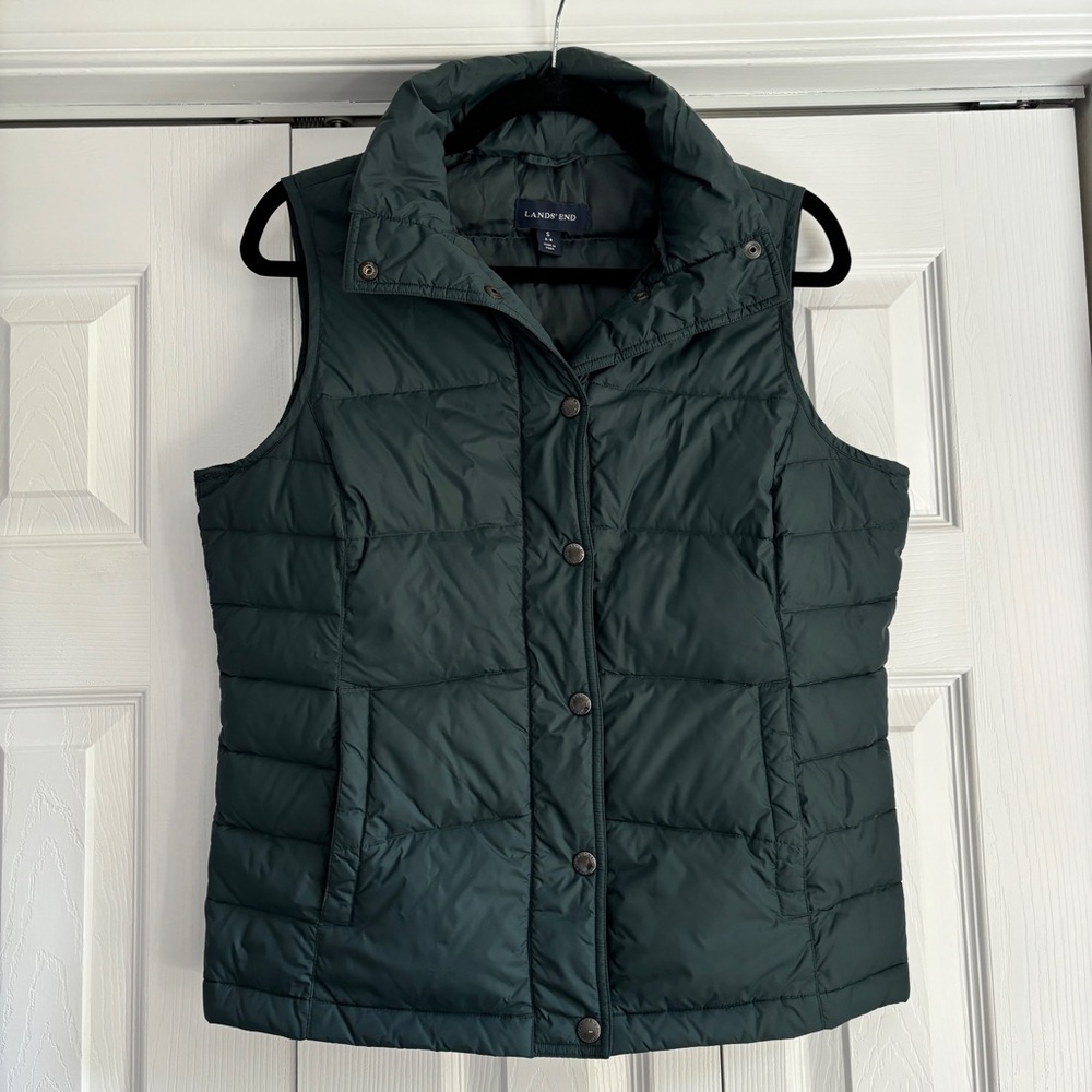 Lightweight dark green puffer vest